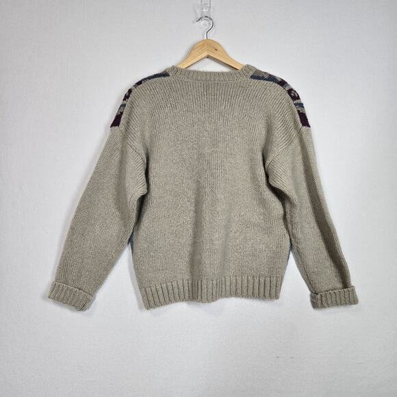 VTG Russ Mohair Wool Blend Cardigan Sweater L Gray Purple Cabincore Grandmacore - Picture 10 of 15